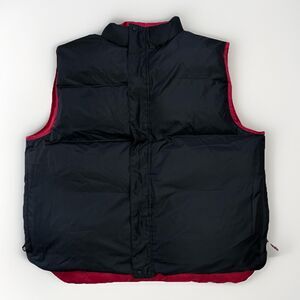 LL Bean Goose Down Puffer Vest Mens Size XL Red Black Quilted Reversible Zip VTG